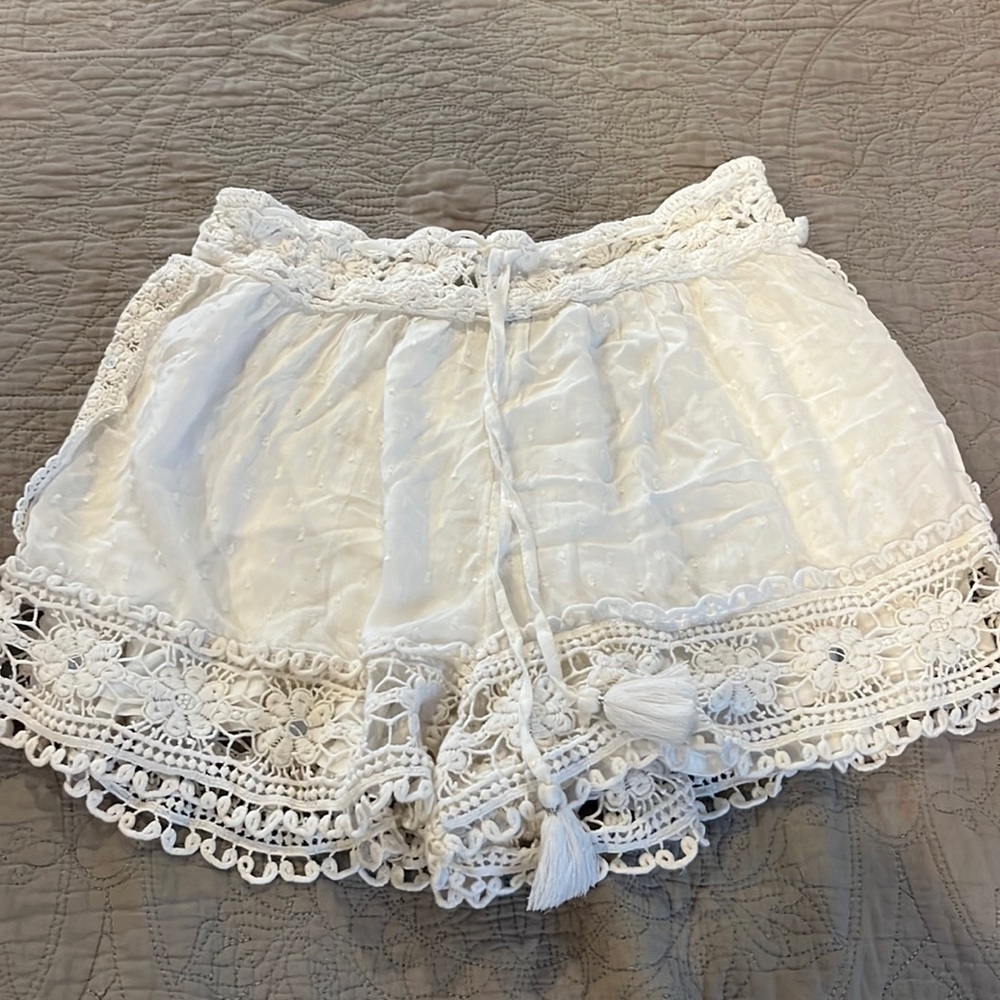 White lacy shorts